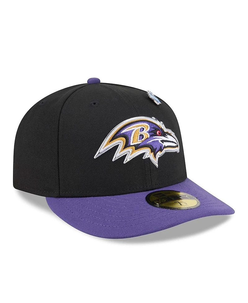 New Era Men's Black/Purple Baltimore Ravens 2026 Nfl Draft Pre-Curved 59FIFTY Fitted Hat