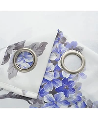 Olivia Gray 100% Polyester 200 Gsm Hydrangea Printed Blackout Grommet Curtain Panel