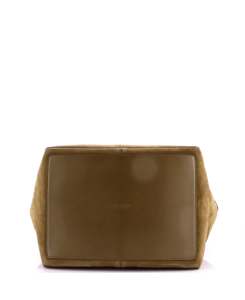 Pre-Owned Bottega Veneta Medium Flip Flap Tote Nubuck with Intrecciato Leather