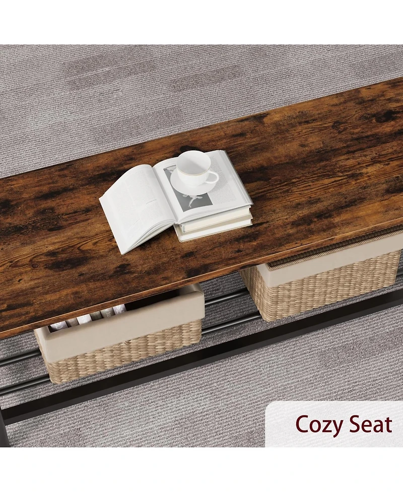 gaomon Dining Table Set for 4, Kitchen and 2 Chairs with Storage Bench, 47.2" Rectangular Wine Racket