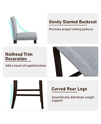 Gymax 26'' Counter Height Chairs Set of Barstools w/ Padded Seat and Backrest Footrest