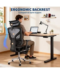 gaomon Ergonomic Office Chair with Breathable Mesh Back,High Back Support,3D Adjustable Armrests,and Smooth Rolling Wheels,Comfortable Desk Chair