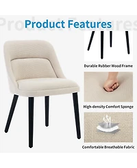 gaomon Dining Chair Set of 2 Modern Upholstered Linen Dining Chairs for Kitchen Dining Room