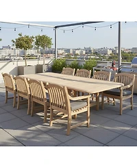 Bristol 9-Pc. Teak Wood Rectangle Extension Dining Set (Dining Table and Chairs, Created for Macy's