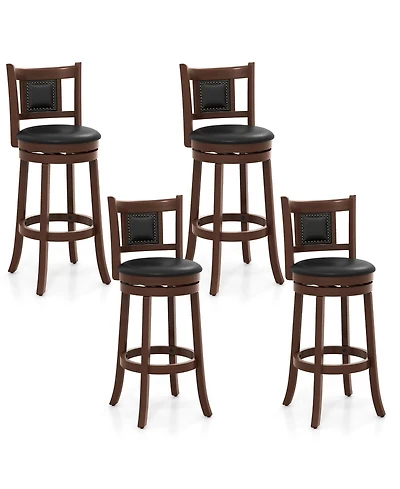 Gymax 30.5'' Swivel Bar Stool Set of 4 Counter Height Bar Stools Armless Chairs for Pub