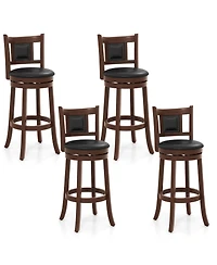 Gymax 30.5'' Swivel Bar Stool Set of 4 Counter Height Bar Stools Armless Chairs for Pub
