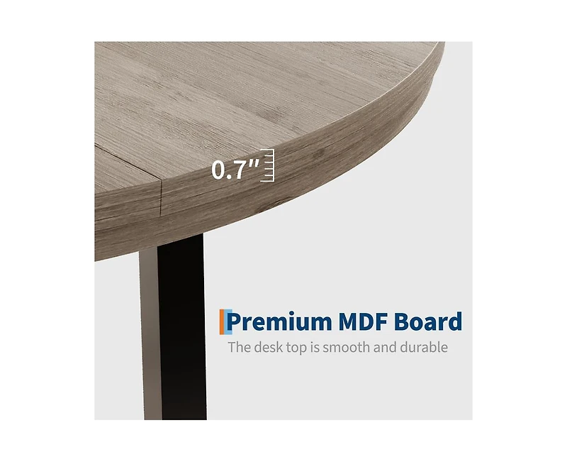 gaomon 4-Person Space-Saving Round Dining Table with Steel Legs