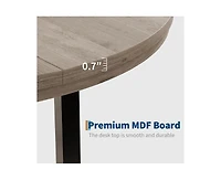 gaomon 4-Person Space-Saving Round Dining Table with Steel Legs