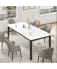 gaomon Modern Industrial 6-8 Person Rectangular Dining Table