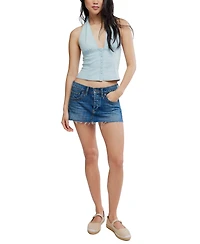 Free People Women's Lainey Low-Rise Cotton Mini Denim Skirt