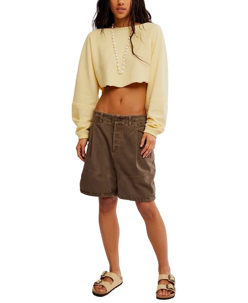 Free People Women's Wild Rebel Mid-Rise Cotton Shorts