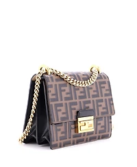 Pre-Owned Fendi Small Kan U Shoulder Bag Zucca Embossed Leather