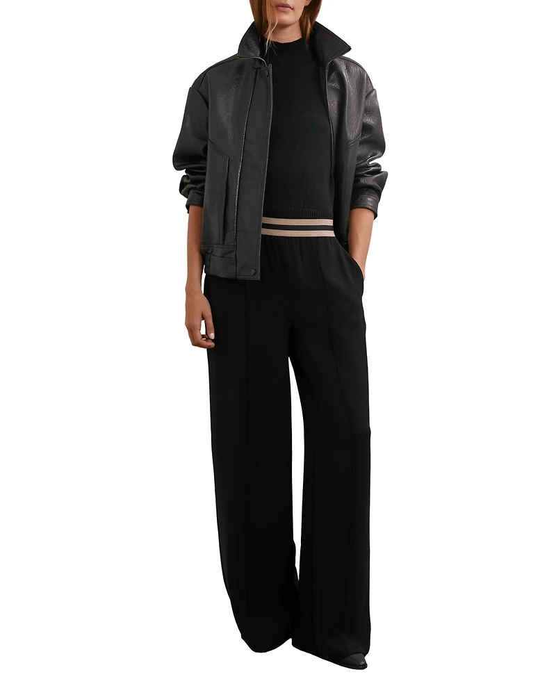 Reiss Women's Elasticated-Waist Wide-Leg Pants