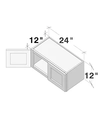 Boyel Living W24" Dove Short Wall Cabinet with Full Overlay Hdf Door for Custom Kitchen or Bathroom