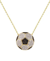 Macy's White Diamond (1/5 ct. t.w.) & Black Diamond (1/10 ct. t.w) Necklace in 10K Yellow Gold