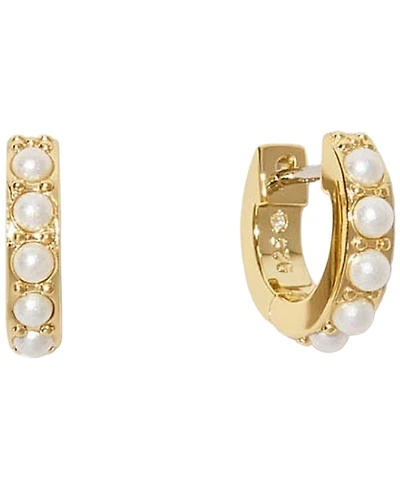 Ana Luisa Ashley Mother of Pearl Gold-Plated Huggie Hoops Earrings
