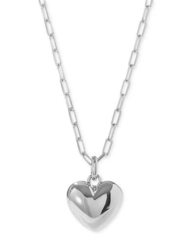 Ana Luisa Lev Puffed Silver Heart Necklace