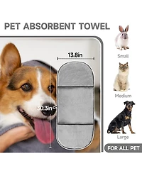 Aronkl 2 Piece Pet Bathing Kit with Washing Gloves and Quick Drying Towel