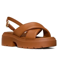 kate spade new york Women's Halo Criss Cross Lug Platform Sandals