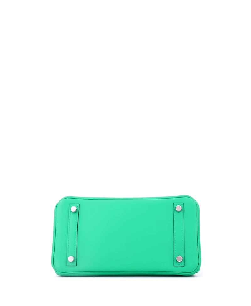 Pre-Owned HERMES Birkin 25 Handbag Green Swift with Palladium Hardware