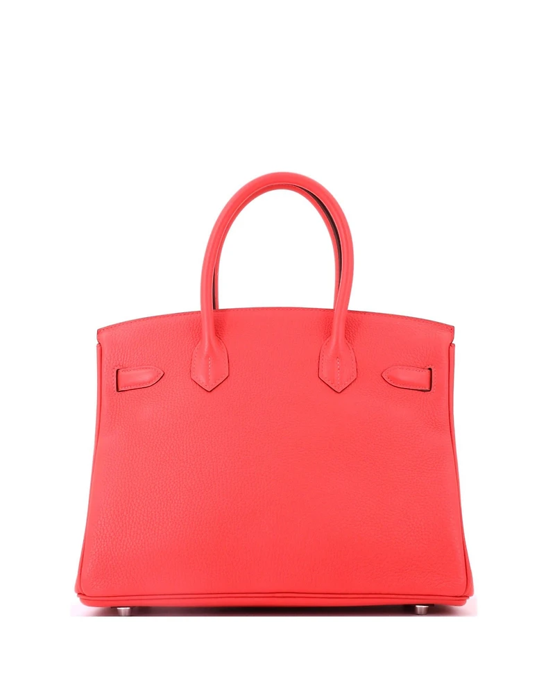 Pre-Owned HERMES Birkin 30 Handbag Red Togo with Palladium Hardware