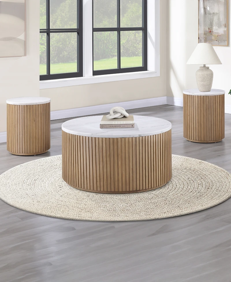 Colby 36" Marble Round Top Coffee Table