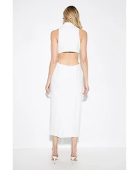 MissPap Women's Premium Open Back Waistcoat Midi Dress