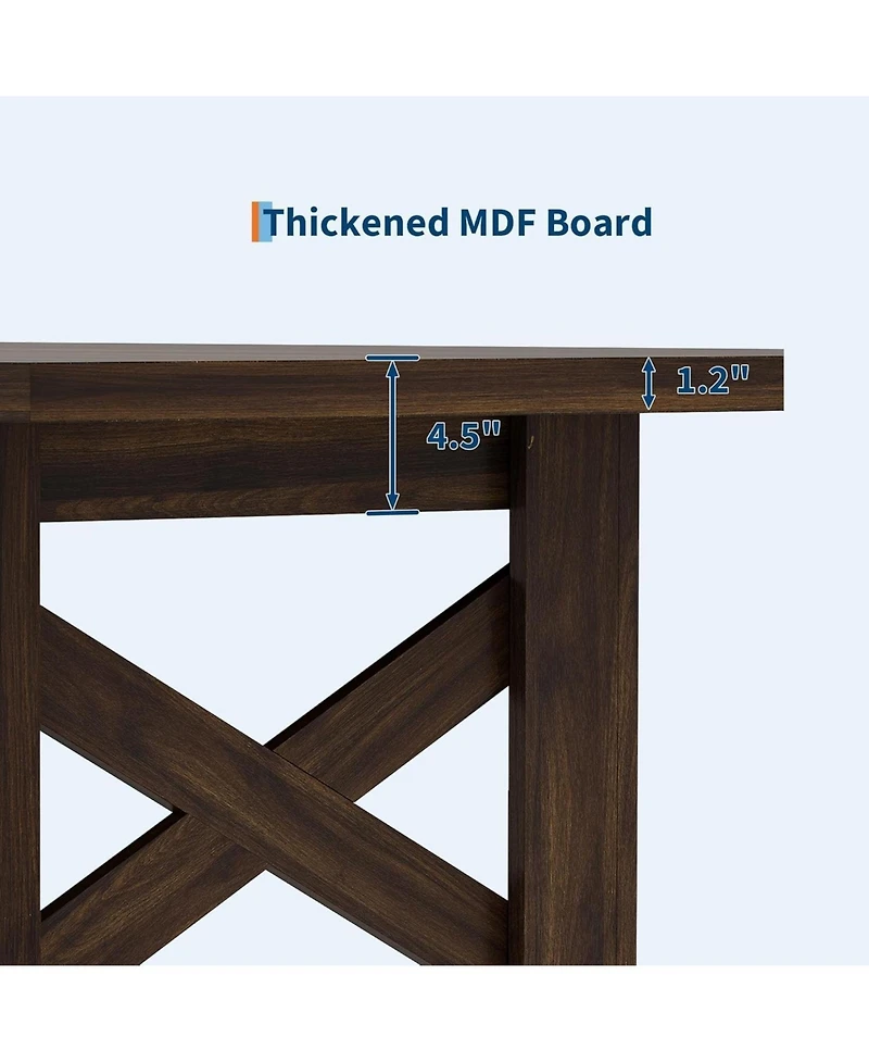 gaomon Wood Farmhouse Dining Table for 6-8, Heavy Duty Large Kitchen Table