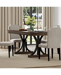 gaomon 71" Rectangular Dining Table with Two Drawers and Sturdy Frame, Large Dining Table for 6-8 People