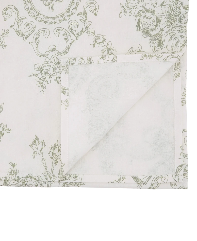 Saro Lifestyle Ornate Floral Linen Blend Table Runner, 16" x 72"
