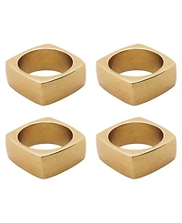 Saro Lifestyle Geometric Aluminum Napkin Rings, Set of 4