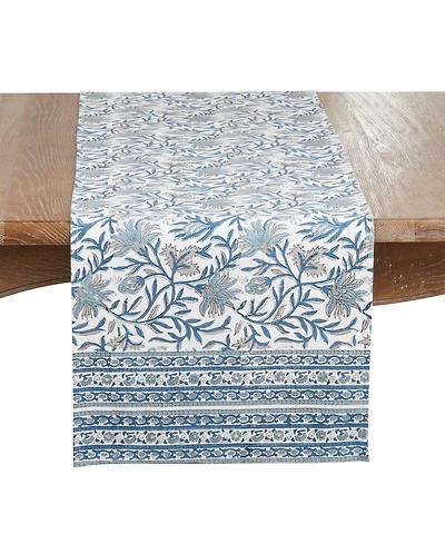 Saro Lifestyle Floral Cotton Table Runner, 16" x 72"