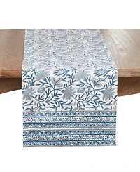 Saro Lifestyle Floral Cotton Table Runner, 16" x 72"