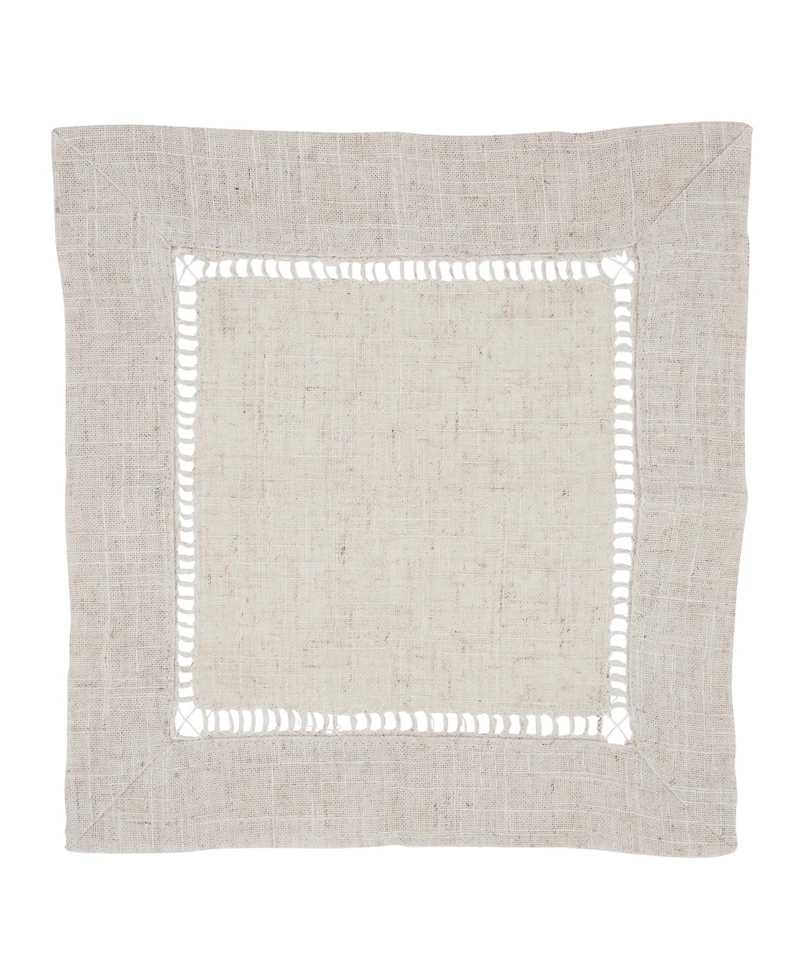 Saro Lifestyle Stitched Border Decorative Napkin, 12" x 12"