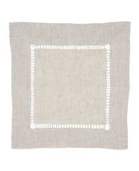 Saro Lifestyle Stitched Border Decorative Napkin, 12" x 12"
