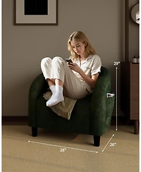 gaomon Accent Chair Velvet Club Barrel Chair with Armrests and Soft Padded Seat for Living Room Bedroom Study Waiting Room