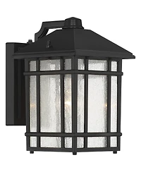 Kathy Ireland Mission Outdoor Wall Light Fixture Dusk to Dawn Frosted Seedy Glass Panels for Exterior House Porch