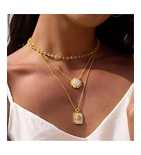 Satya Jewelry Returning Light Mother of Pearl Sun Necklace