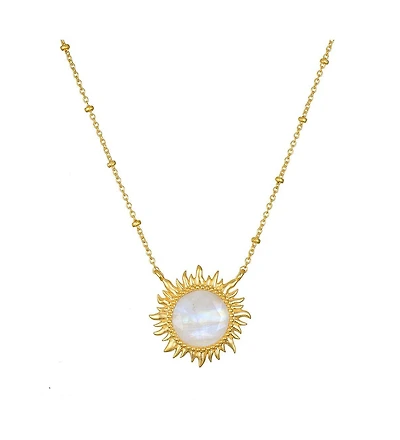 Satya Jewelry Dawn of Hope Moonstone Sun Necklace
