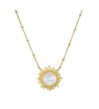 Satya Jewelry Dawn of Hope Moonstone Sun Necklace