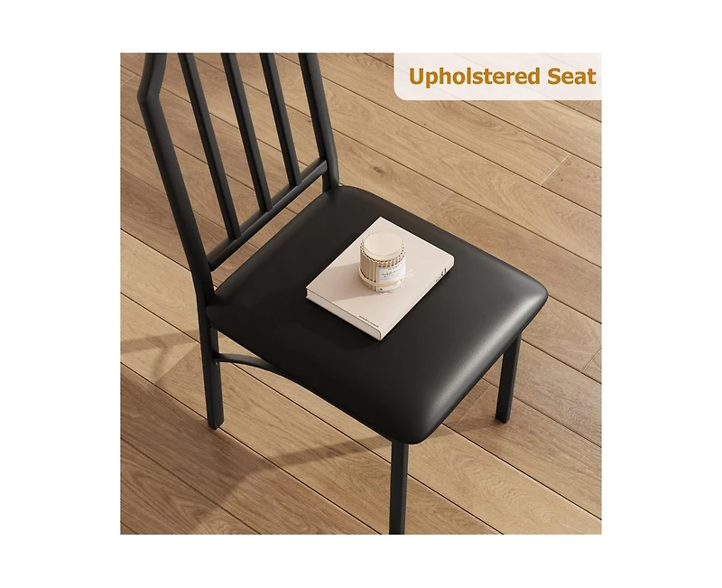 gaomon 5-Piece 4-Person Modern Dining Table Set with Pu Chairs