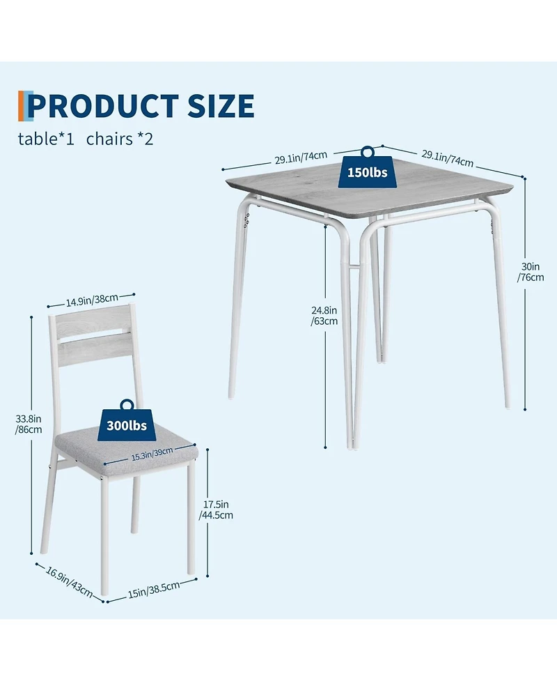 gaomon Dining Chair Dining Table Set for 2 Small Dining Room Table for Kitchen Dining Room