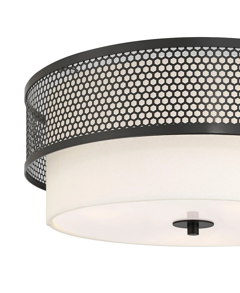 Possini Euro Design Possini Euro Marino Wide and Linen 3-Light Ceiling Light