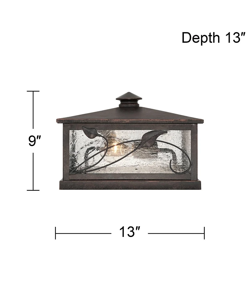 Franklin Iron Works French Garden Wide Seeded Glass Pier Mount Light