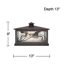 Franklin Iron Works French Garden Wide Seeded Glass Pier Mount Light