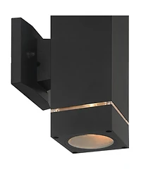 Possini Euro Design Skyridge High Modern Outdoor Wall Light Fixture Mount Porch House Set of 2 Up Down Aluminum