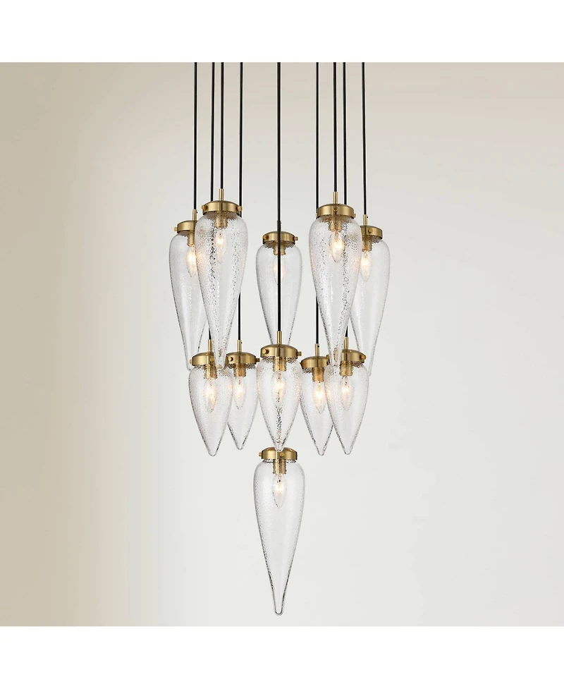 Possini Euro Design Possini Euro Odense 19 Soft Gold Cast Glass 11-Light Chandelier