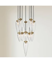 Possini Euro Design Possini Euro Odense 19 Soft Gold Cast Glass 11-Light Chandelier
