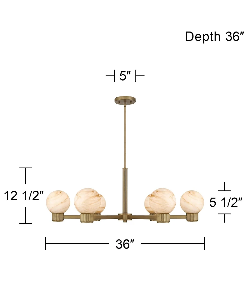 Possini Euro Design Possini Euro Jupiter Brass and Glass 6-Light Chandelier