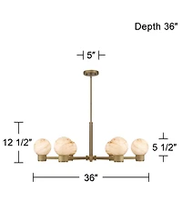 Possini Euro Design Possini Euro Jupiter Brass and Glass 6-Light Chandelier